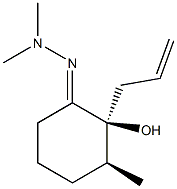 (2S,3S)-3-Methyl-2-hydroxy-2-allylcyclohexanone dimethyl hydrazone Struktur