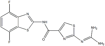 2-(Diaminomethyleneamino)-N-(4,7-difluoro-2-benzothiazolyl)thiazole-4-carboxamide Struktur