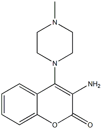 3-Amino-4-(4-methyl-1-piperazinyl)-2H-1-benzopyran-2-one Struktur