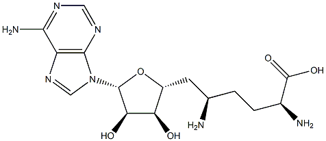 (2S,5R)-5-(5'-Adenosyl)-2,5-diaminopentanoic acid Struktur