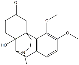 1,2,3,9,10,10a-Hexahydro-10a-hydroxy-5,6-dimethoxy-11-methyl-4H-10,4a-(iminoethano)phenanthren-3-one Struktur