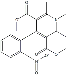 1,2-Dihydro-1,2,6-trimethyl-4-(2-nitrophenyl)pyridine-3,5-dicarboxylic acid dimethyl ester Struktur