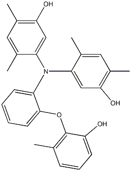 N,N-Bis(5-hydroxy-2,4-dimethylphenyl)-2-(2-hydroxy-6-methylphenoxy)benzenamine Struktur