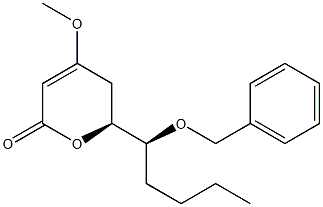 (6S)-6-[(S)-1-Benzyloxypentyl]-5,6-dihydro-4-methoxy-2H-pyran-2-one Struktur