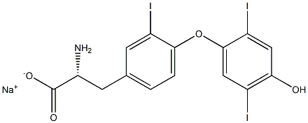 (R)-2-Amino-3-[4-(4-hydroxy-2,5-diiodophenoxy)-3-iodophenyl]propanoic acid sodium salt Struktur