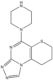 8,9-Dihydro-5-(piperazin-1-yl)-7H-thiopyrano[2,3-e][1,2,4]triazolo[4,3-a]pyrimidine Struktur