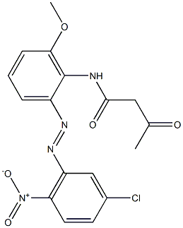 2-Acetyl-2'-(3-chloro-6-nitrophenylazo)-6'-methoxyacetanilide Struktur