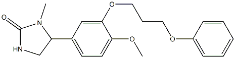 3-Methyl-4-[3-(3-phenoxypropoxy)-4-methoxyphenyl]-2-imidazolidone Struktur