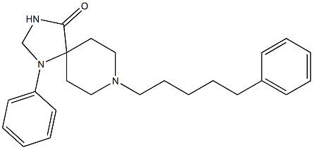 1-Phenyl-8-(5-phenylpentyl)-1,3,8-triazaspiro[4.5]decan-4-one Struktur