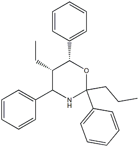 (5S,6R)-5-Ethyl-2,4,6-triphenyl-2-propyl-3,4,5,6-tetrahydro-2H-1,3-oxazine Struktur