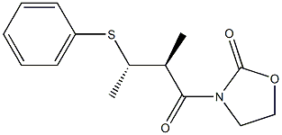 (2S,3S)-2-Methyl-3-phenylthio-1-(2-oxo-3-oxazolidinyl)-1-butanone Struktur