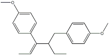 4-(p-Methoxybenzyl)-3-(p-methoxyphenyl)-2-hexene Struktur