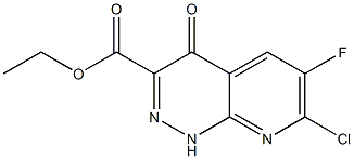 1,4-Dihydro-7-chloro-6-fluoro-4-oxopyrido[2,3-c]pyridazine-3-carboxylic acid ethyl ester Struktur