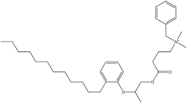 N,N-Dimethyl-N-benzyl-N-[3-[[2-(2-dodecylphenyloxy)propyl]oxycarbonyl]propyl]aminium Struktur