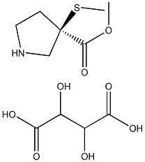 (S)-3-methylthiopyrrolidine-3-carboxylic acid methyl ester-L-tartrate Struktur