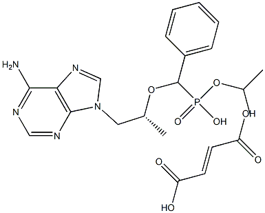 isopropyl phenyl((((R)-1-(6-amino-9H-purin-9-yl)propan-2-yl) oxy)methyl)phosphonate fumaric acid salt Struktur