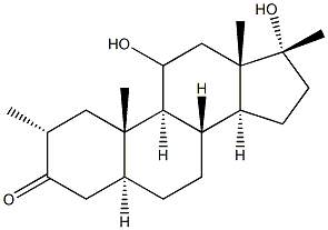 (2ALPHA,5ALPHA,17BETA)-11,17-DIHYDROXY-2,17-DIMETHYLANDROSTAN-3-ONE Struktur