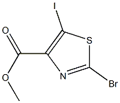 2-Bromo-5-iodo-thiazole-4-carboxylic acid methyl ester Struktur