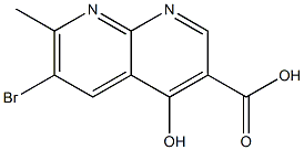 6-Bromo-4-hydroxy-7-methyl-[1,8]naphthyridine-3-carboxylic acid Struktur