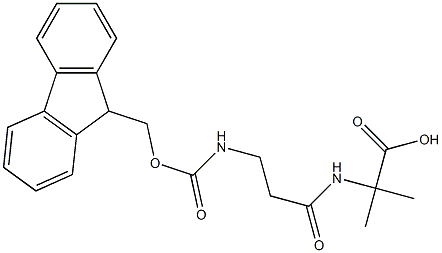 2-[3-({[(9H-fluoren-9-yl)methoxy]carbonyl}amino)propanamido]-2-methylpropanoic acid Struktur