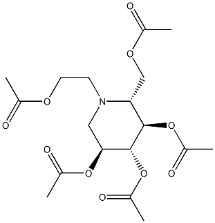 (2R,3R,4R,5S)-1-[2-(Acetyloxy)ethyl]-2-[(acetyloxy)methyl]-3,4,5-piperidinetriol 3,4,5-Triacetate Struktur