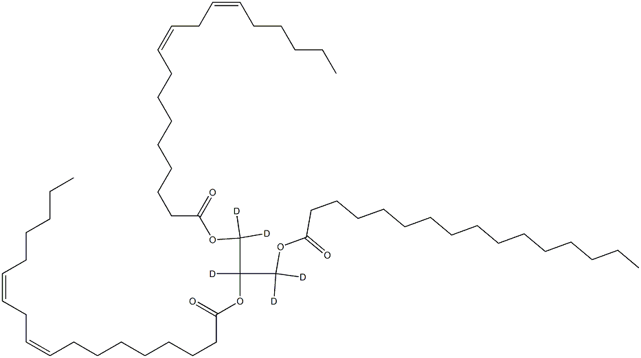 1,2-Dilinoleoyl-3-palmitoyl-rac-glycerol-d5 Struktur