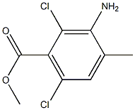 3-Amino-2,6-dichloro-4-methyl-benzoic acid methyl ester Struktur