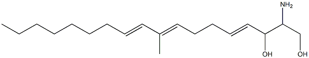 2-amino-9-methyl-4,8,10-octadecatriene-1,3-diol Struktur