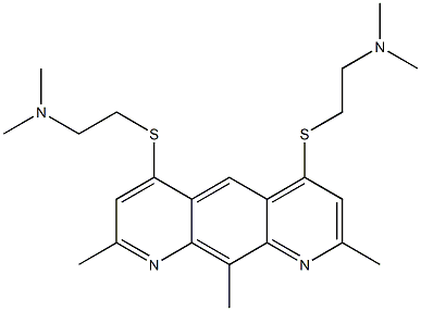 4,6-bis((dimethylaminoethyl)thio)-2,8,10-trimethylpyrido(3,2-g)quinoline Struktur