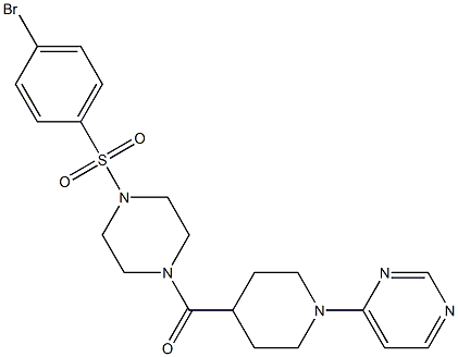 1-(4-pyrimidinyl)-4-(1-(4-bromophenylsulfonyl)piperazin-4-ylcarbonyl)piperidine Struktur