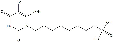 6-amino-5-bromo-1-(8-phosphonooctyl)uracil Struktur