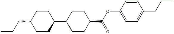 4-propylphenyl trans-4-(trans-4-propylcyclohexyl)cyclohexanecarboxylate Struktur