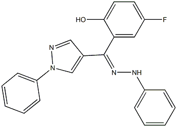 (5-FLUORO-2-HYDROXYPHENYL)(1-PHENYL-1H-PYRAZOL-4-YL)METHANONE PHENYLHYDRAZONE Struktur