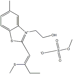 3-(2-HYDROXYETHYL)-2-(2-METHYLTHIO-1-BUTENYL)-5-METHYLBENZOTHIAZOLIUM METHYLSULFATE Struktur