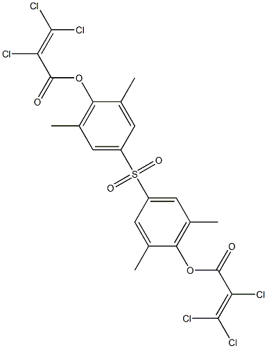 4-({3,5-dimethyl-4-[(2,3,3-trichloroacryloyl)oxy]phenyl}sulfonyl)-2,6-dimethylphenyl 2,3,3-trichloroacrylate Struktur