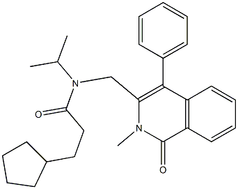 3-CYCLOPENTYL-N-ISOPROPYL-N-[(2-METHYL-1-OXO-4-PHENYL-1,2-DIHYDROISOQUINOLIN-3-YL)METHYL]PROPANAMIDE Struktur