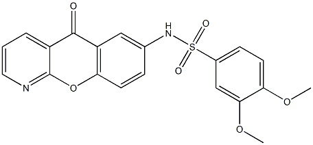 N1-(5-oxo-5H-chromeno[2,3-b]pyridin-7-yl)-3,4-dimethoxybenzene-1-sulfonamide Struktur