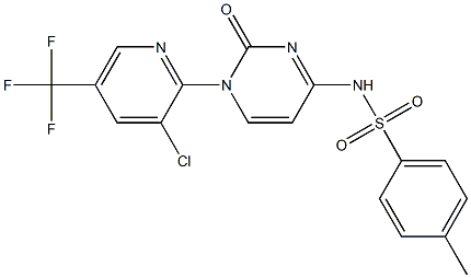 N-{1-[3-chloro-5-(trifluoromethyl)-2-pyridinyl]-2-oxo-1,2-dihydro-4-pyrimidinyl}-4-methylbenzenesulfonamide Struktur