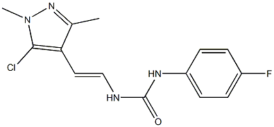 N-[2-(5-chloro-1,3-dimethyl-1H-pyrazol-4-yl)vinyl]-N'-(4-fluorophenyl)urea Struktur