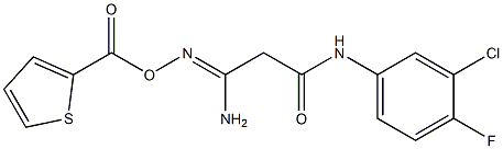 N1-(3-chloro-4-fluorophenyl)-3-amino-3-{[(2-thienylcarbonyl)oxy]imino}propanamide Struktur