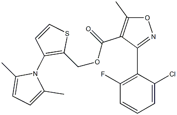 [3-(2,5-dimethyl-1H-pyrrol-1-yl)-2-thienyl]methyl 3-(2-chloro-6-fluorophenyl)-5-methylisoxazole-4-carboxylate Struktur