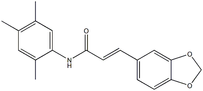 N1-(2,4,5-trimethylphenyl)-3-(1,3-benzodioxol-5-yl)acrylamide Struktur