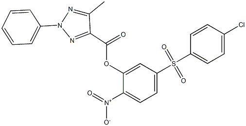 5-[(4-chlorophenyl)sulfonyl]-2-nitrophenyl 5-methyl-2-phenyl-2H-1,2,3-triazole-4-carboxylate Struktur