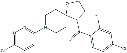 [8-(6-chloro-3-pyridazinyl)-1-oxa-4,8-diazaspiro[4.5]dec-4-yl](2,4-dichlorophenyl)methanone Struktur