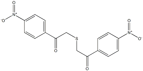 1-(4-nitrophenyl)-2-{[2-(4-nitrophenyl)-2-oxoethyl]thio}ethan-1-one Struktur