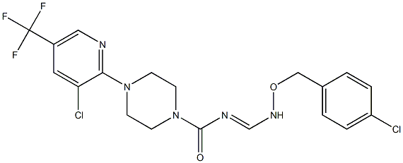 N-({[(4-chlorobenzyl)oxy]amino}methylene)-4-[3-chloro-5-(trifluoromethyl)-2-pyridinyl]tetrahydro-1(2H)-pyrazinecarboxamide Struktur