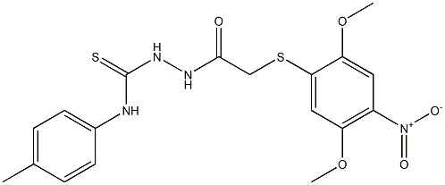 N1-(4-methylphenyl)-2-{2-[(2,5-dimethoxy-4-nitrophenyl)thio]acetyl}hydrazine-1-carbothioamide Struktur