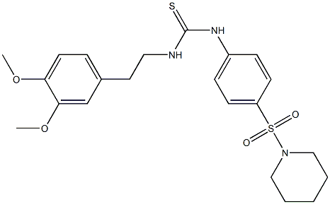 N-(3,4-dimethoxyphenethyl)-N'-[4-(piperidinosulfonyl)phenyl]thiourea Struktur