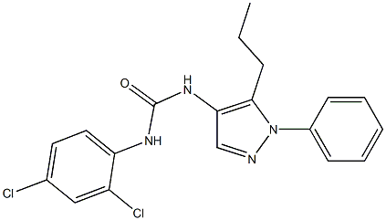 N-(2,4-dichlorophenyl)-N'-(1-phenyl-5-propyl-1H-pyrazol-4-yl)urea Struktur