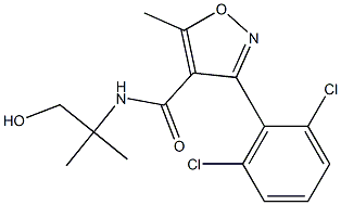 N4-(2-hydroxy-1,1-dimethylethyl)-3-(2,6-dichlorophenyl)-5-methylisoxazole-4-carboxamide Struktur